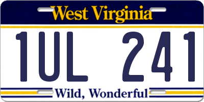 WV license plate 1UL241