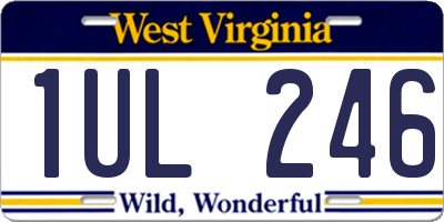 WV license plate 1UL246