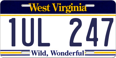 WV license plate 1UL247