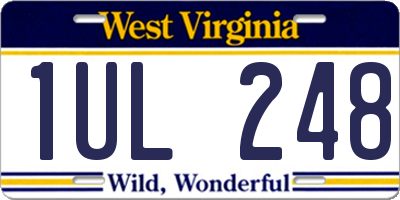 WV license plate 1UL248