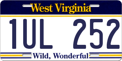 WV license plate 1UL252