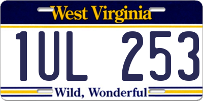 WV license plate 1UL253