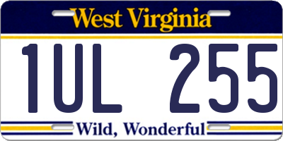 WV license plate 1UL255