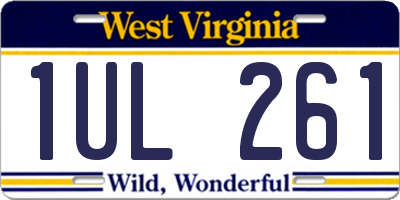 WV license plate 1UL261