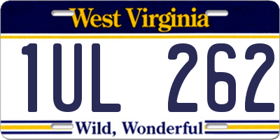 WV license plate 1UL262
