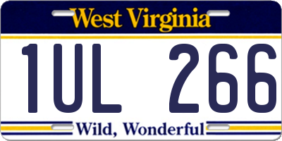WV license plate 1UL266