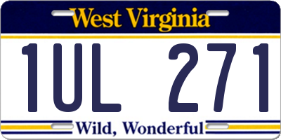 WV license plate 1UL271