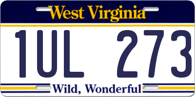 WV license plate 1UL273
