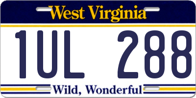 WV license plate 1UL288