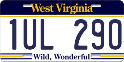 WV license plate 1UL290