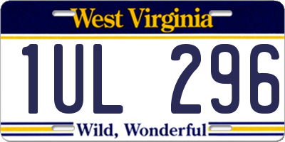 WV license plate 1UL296