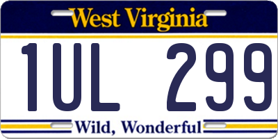 WV license plate 1UL299