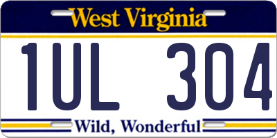 WV license plate 1UL304