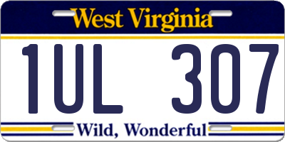 WV license plate 1UL307