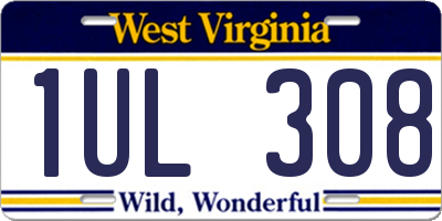WV license plate 1UL308