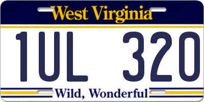 WV license plate 1UL320