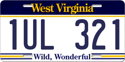 WV license plate 1UL321