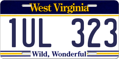 WV license plate 1UL323