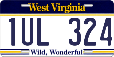 WV license plate 1UL324