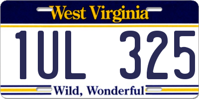 WV license plate 1UL325