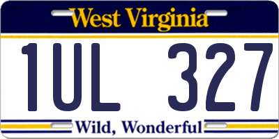 WV license plate 1UL327