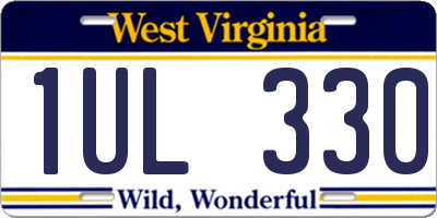 WV license plate 1UL330