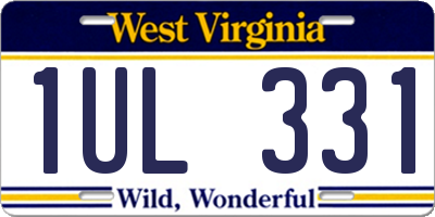 WV license plate 1UL331