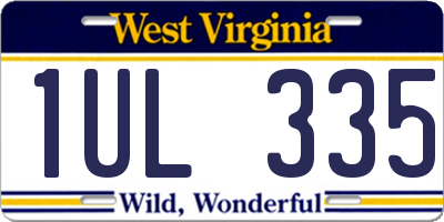 WV license plate 1UL335