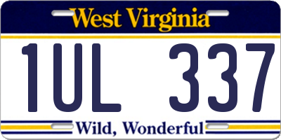 WV license plate 1UL337