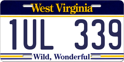 WV license plate 1UL339