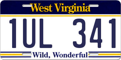 WV license plate 1UL341