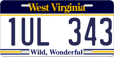 WV license plate 1UL343