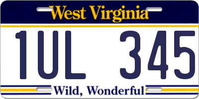 WV license plate 1UL345