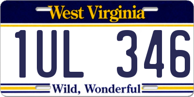 WV license plate 1UL346