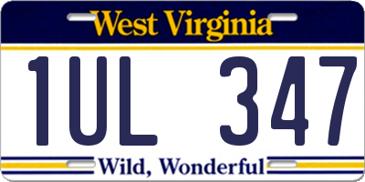 WV license plate 1UL347