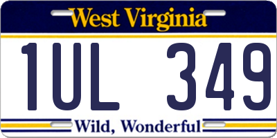 WV license plate 1UL349
