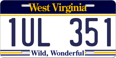 WV license plate 1UL351
