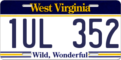 WV license plate 1UL352