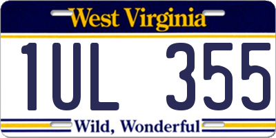 WV license plate 1UL355