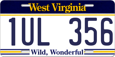 WV license plate 1UL356