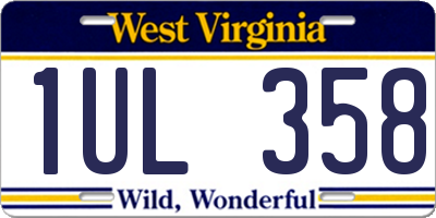 WV license plate 1UL358