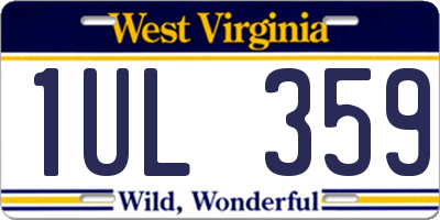 WV license plate 1UL359