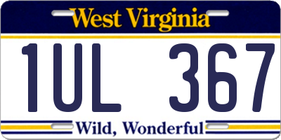 WV license plate 1UL367