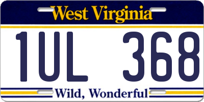 WV license plate 1UL368