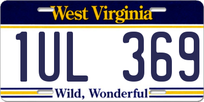 WV license plate 1UL369