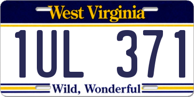 WV license plate 1UL371