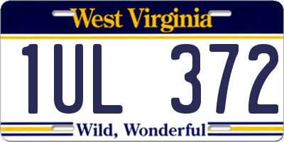 WV license plate 1UL372