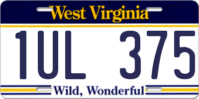 WV license plate 1UL375