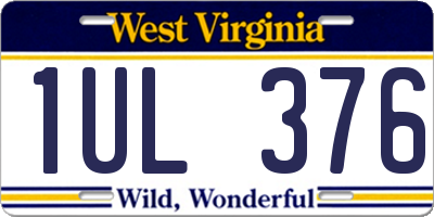 WV license plate 1UL376