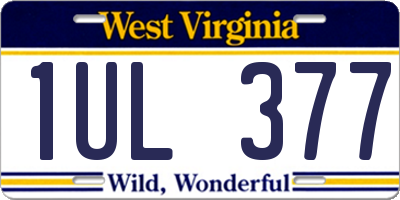 WV license plate 1UL377